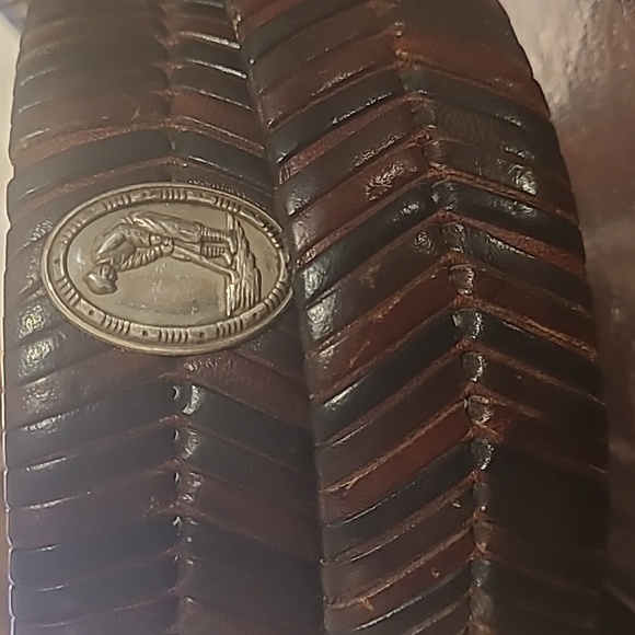 ONYX BY BRIGHTON WOVEN LEATHER GOLF BELT - Picture 2 of 11